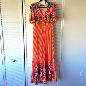 Orange Floral Dress